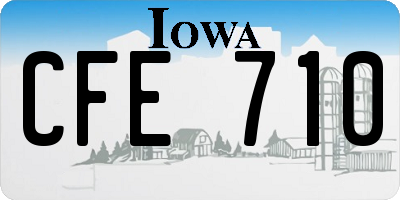 IA license plate CFE710