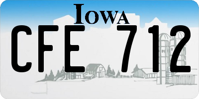 IA license plate CFE712