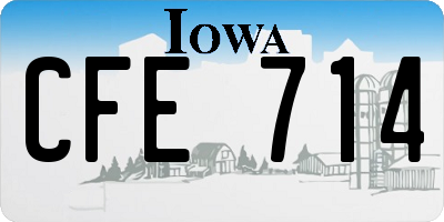 IA license plate CFE714