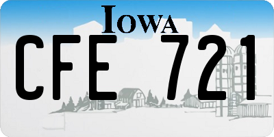 IA license plate CFE721