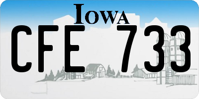 IA license plate CFE733