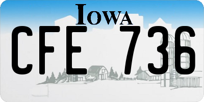 IA license plate CFE736