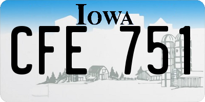 IA license plate CFE751