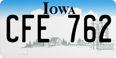 IA license plate CFE762