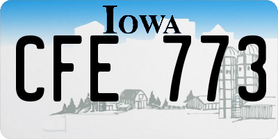 IA license plate CFE773