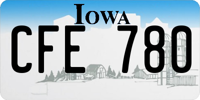 IA license plate CFE780