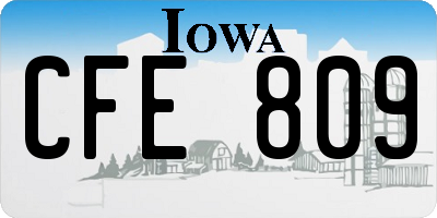 IA license plate CFE809