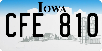 IA license plate CFE810