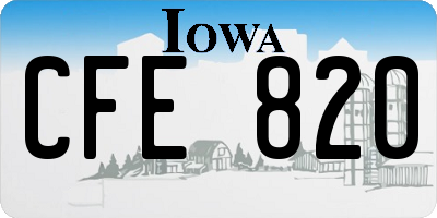 IA license plate CFE820