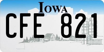 IA license plate CFE821