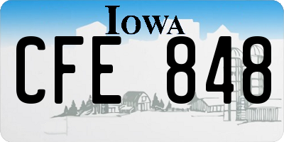 IA license plate CFE848