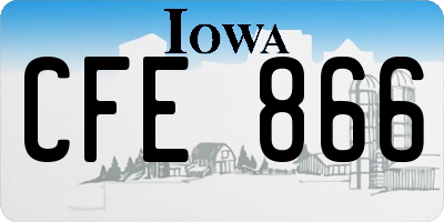 IA license plate CFE866