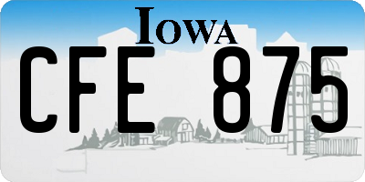 IA license plate CFE875