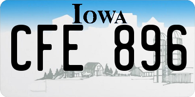 IA license plate CFE896