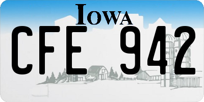 IA license plate CFE942