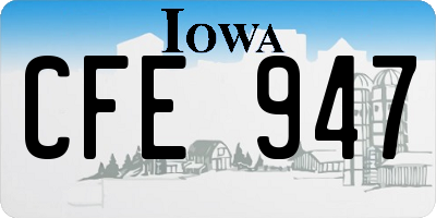 IA license plate CFE947
