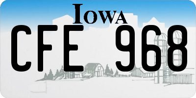 IA license plate CFE968
