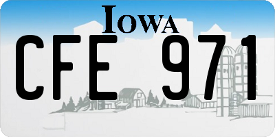 IA license plate CFE971