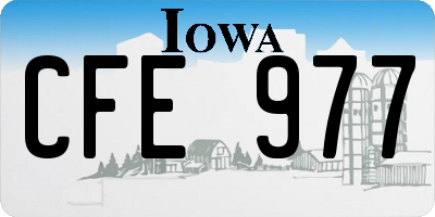 IA license plate CFE977