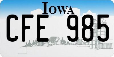 IA license plate CFE985