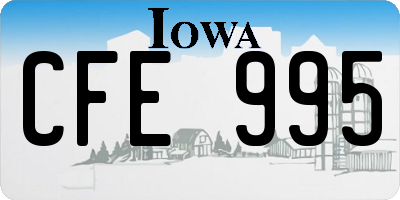 IA license plate CFE995