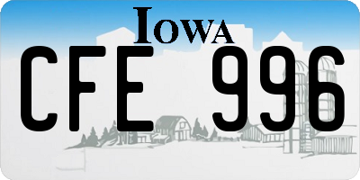 IA license plate CFE996