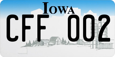 IA license plate CFF002