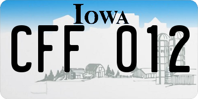 IA license plate CFF012