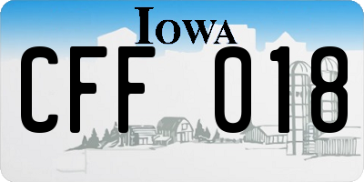 IA license plate CFF018