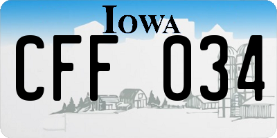IA license plate CFF034