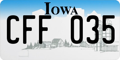 IA license plate CFF035