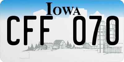 IA license plate CFF070