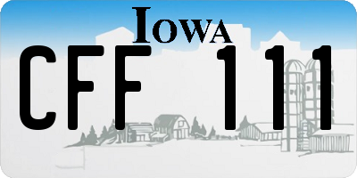IA license plate CFF111