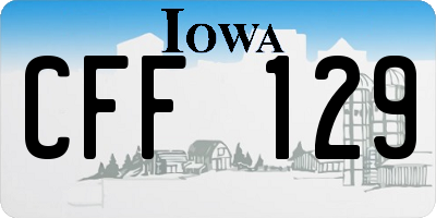 IA license plate CFF129