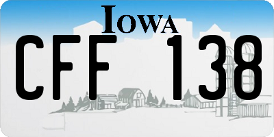 IA license plate CFF138