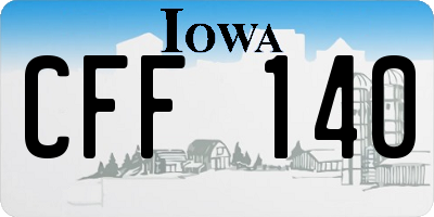 IA license plate CFF140