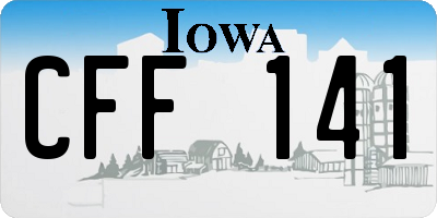 IA license plate CFF141
