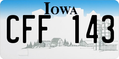 IA license plate CFF143
