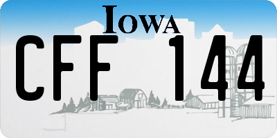IA license plate CFF144