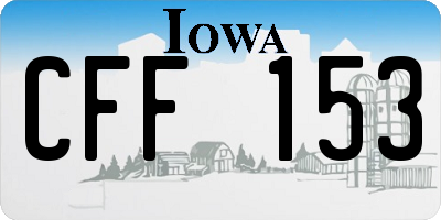 IA license plate CFF153
