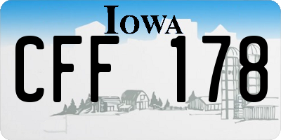 IA license plate CFF178