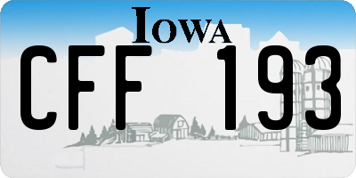 IA license plate CFF193