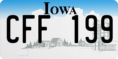 IA license plate CFF199
