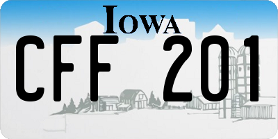 IA license plate CFF201