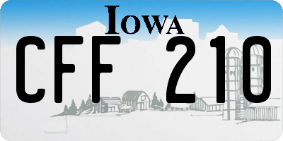 IA license plate CFF210