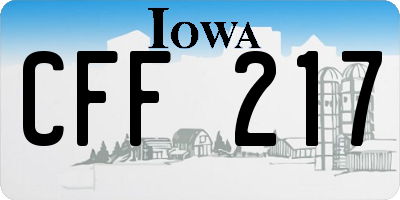 IA license plate CFF217