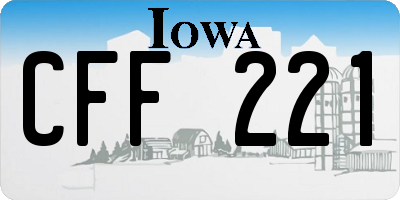 IA license plate CFF221