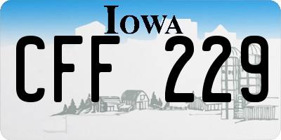 IA license plate CFF229