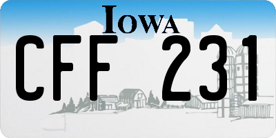 IA license plate CFF231