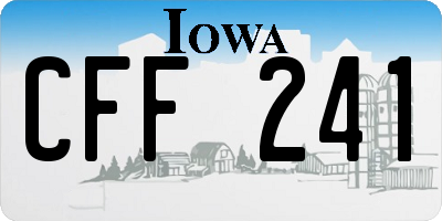 IA license plate CFF241